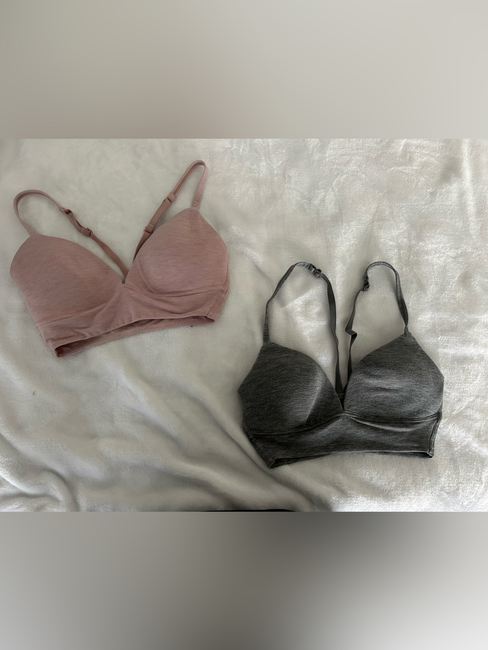 Women’s Wireless Lightly Lined Bra - Gray and Dusty Pink GAP BODY 32 B
